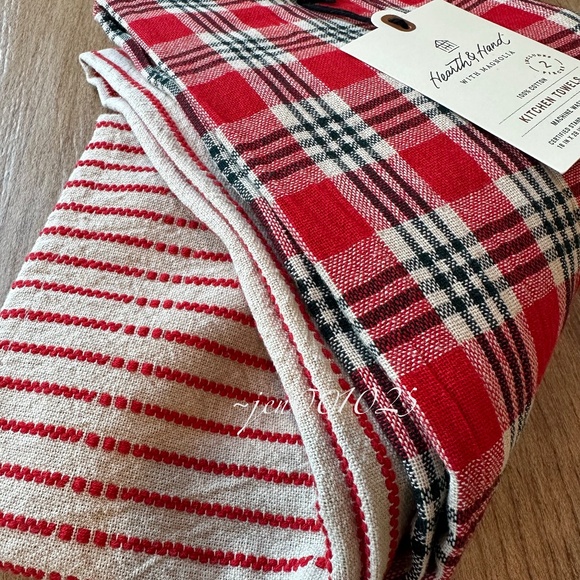 Set of 2 Holiday Kitchen Towels Red Gingham/Striped - Hearth & Hand Magnolia - Picture 7 of 7